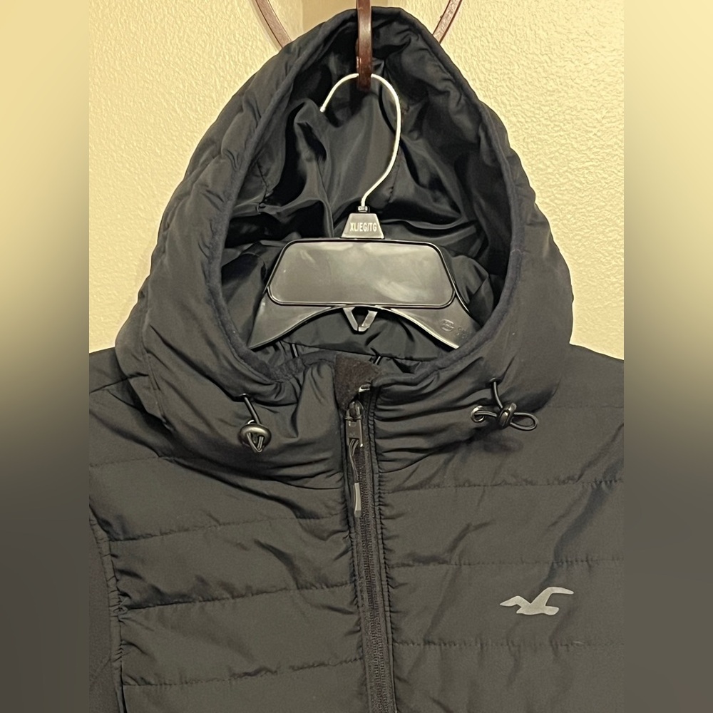Hollister Black lightweight Jacket with Hood, size XS - Picture 4 of 11
